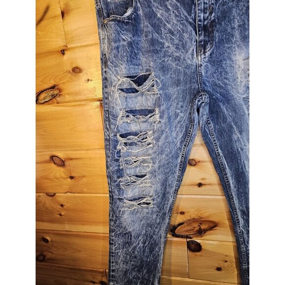 Y2K South Pole Men’s Size 46X32 Blue Ripped Distressed Denim Jeans Medium Wash - Picture 9 of 10
